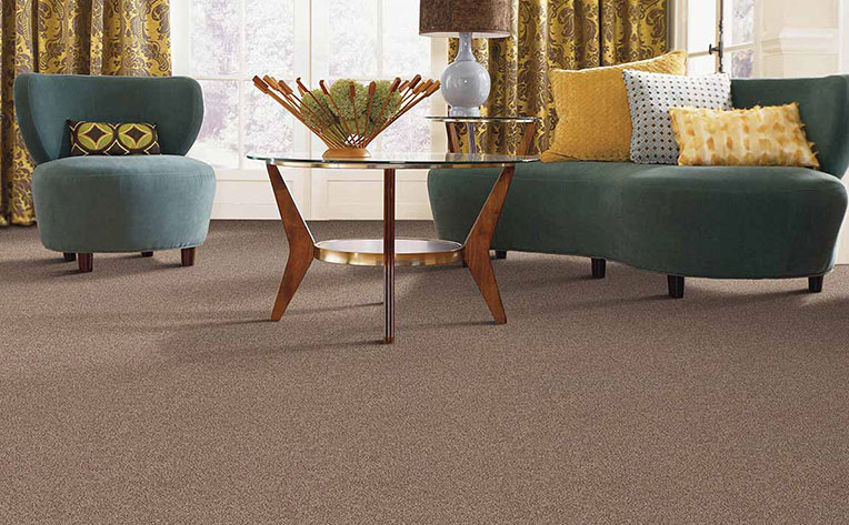 Newly installed carpet in a living room